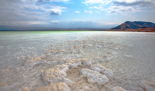 LAKE ASSAL,DJIBOUTI-FEBRUARY 06,2013:The saltiest lake in the world. The lowest point of Africa