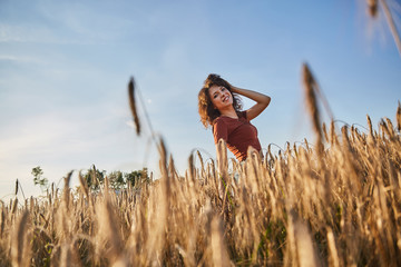 Free Happy Woman Enjoying Nature and Freedom