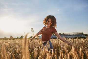 Free Happy Woman Enjoying Nature and Freedom