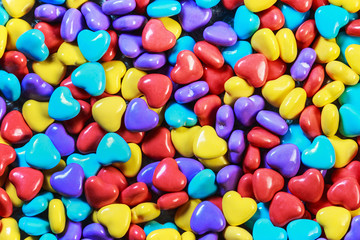 Fototapeta na wymiar colored candy in heart shape