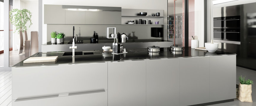 Modern designed kitchen (panoramisch)