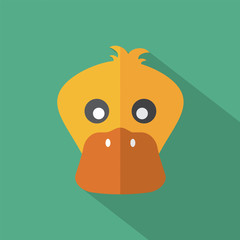 Modern Flat Design Duck Icon Vector Illustration