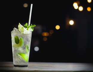 mojito cocktail on the bar.