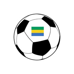 Obraz premium Drapeau du Gabon sur un ballon de foot