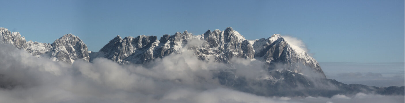 Panorama Wilder Kaiser im Winter