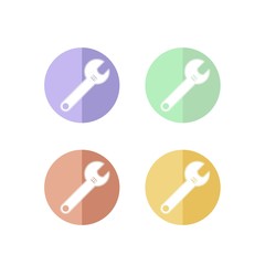 Colorful Set of Retro Wrench Icon