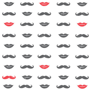 Vector Lip and Mustache Background Illustration