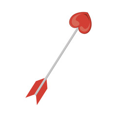 arrow weapon with red heart symbol. vector illustration