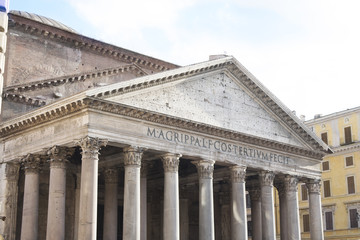 detail of the Pantheon in Rome