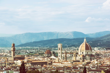 Fototapeta na wymiar Beautiful Florence, Tuscany, Italy, retro photo filter
