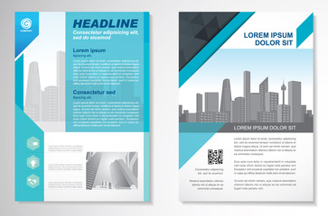 Vector Brochure Flyer design Layout template, size A4, Front page and back page, infographics. Easy to use and edit.