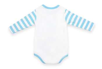baby bodysuit with pattern Isolated on white,behind