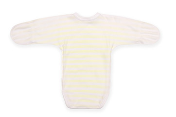 striped baby bodysuit Isolated on white,behind