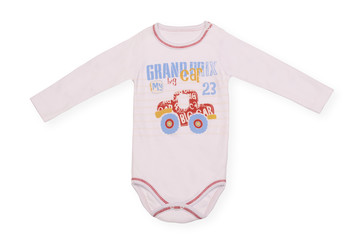 baby bodysuit with print Isolated on white