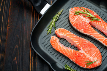 Fresh Raw Salmon Red Fish Steak