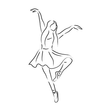 recommend clip art: Abstract dancer line art illustration; beautiful movement performance dancing