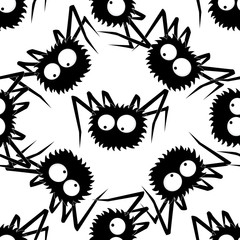 Pattern of black spiders