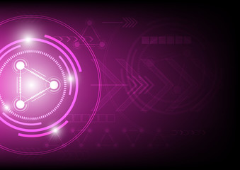 Circle and triangle connection concept, abstract futuristic technology background