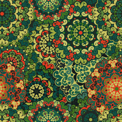 Seamless pattern. Vintage decorative elements.