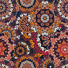 Seamless pattern. Vintage decorative elements.