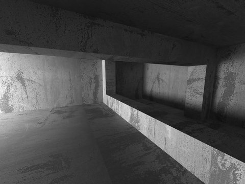Dark empty concrete room interior background