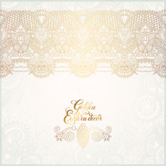 floral golden eastern decor with place for your text, paisley pa