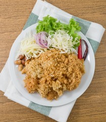 Crispy Catfish Salad with Green Mango and Vegetable