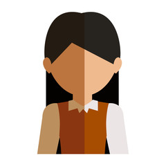 avatar female woman wearing casual clothes over white background. vector illustration