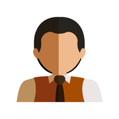 avatar male man wearing suit and tie over white background. vector illustration