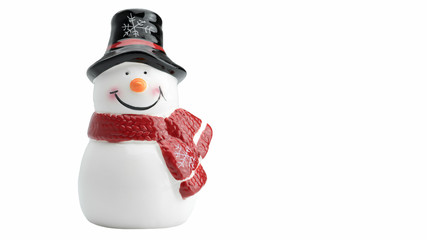 Snowman ceramic model isolated on a white background