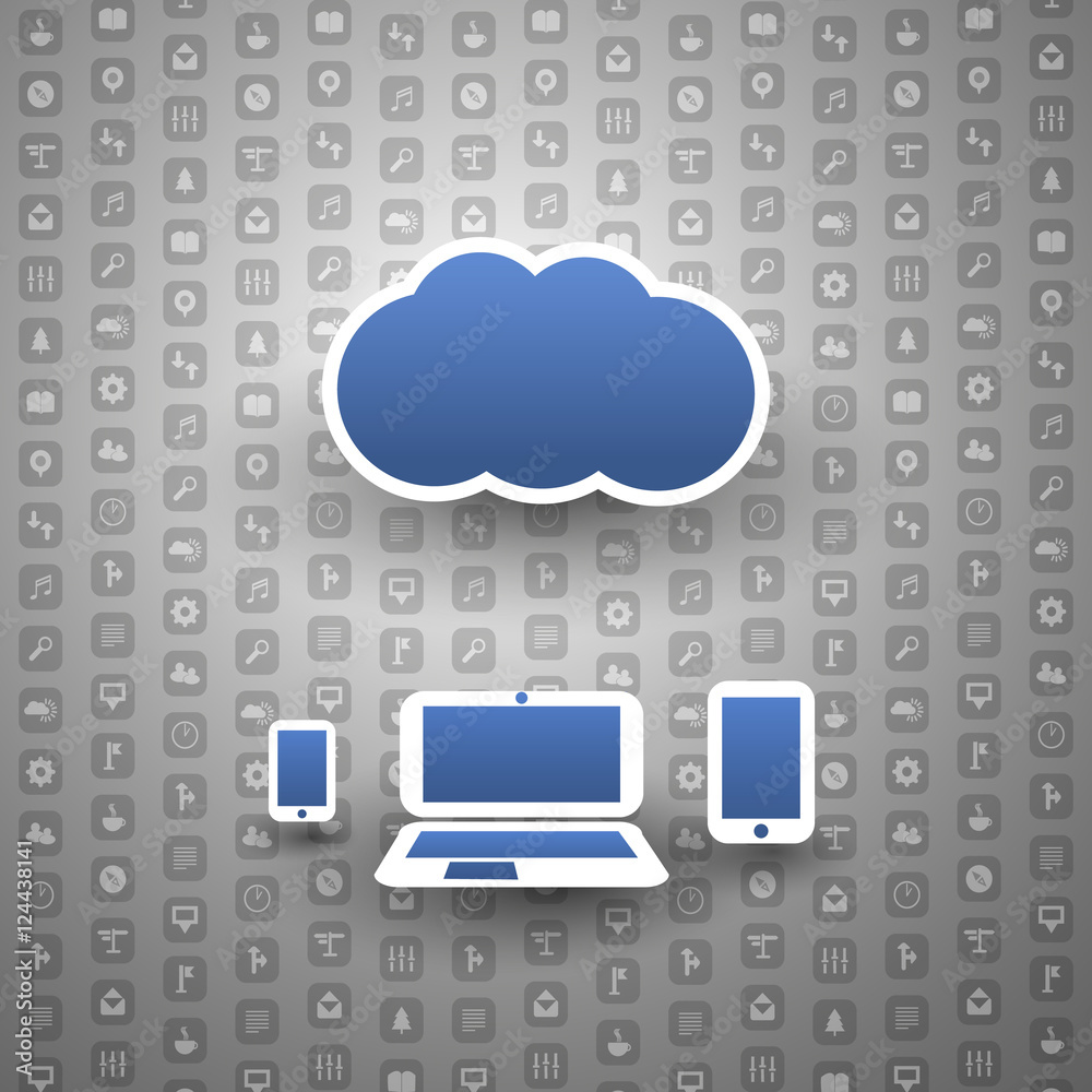 Wall mural cloud computing concept - vector illustration