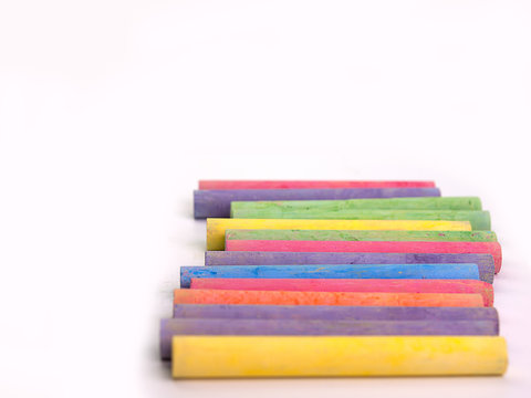 chalks in a variety of colors