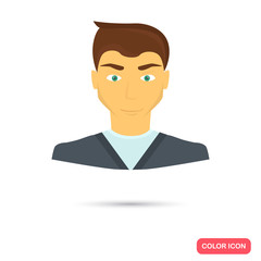 Human male avatar color flat icon