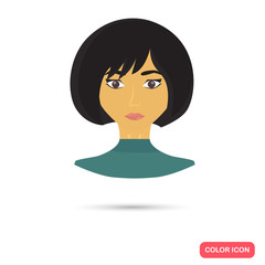 Human female avatar color flat icon