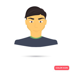 Human male avatar color flat icon