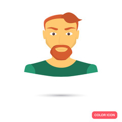 Human male avatar color flat icon