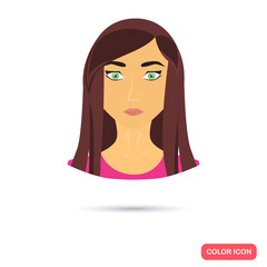 Human female avatar color flat icon