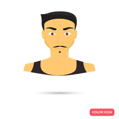 Human male avatar color flat icon