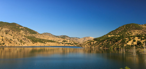 view of the lake and mountains