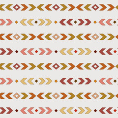 Terracotta  boho pattern. Tribal seamless background. Geometric Wallpaper. Vector illustration.