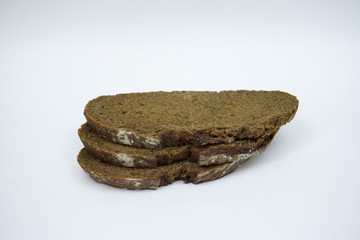 Isolate bread loaf on a white background Flour products on a whi