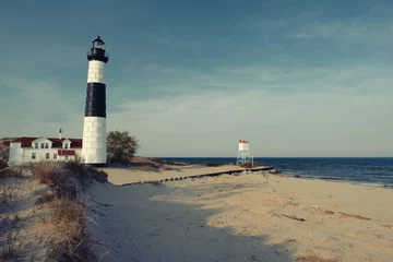 Fototapeten Big Sable Point Lighthouse in dunes, built in 1867 © haveseen