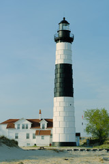 Big Sable Point Lighthouse in dunes, built in 1867