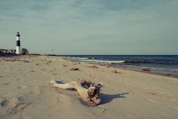 Big Sable Point Lighthouse in dunes, built in 1867