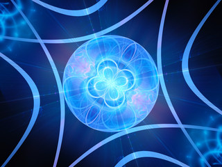 Blue glowing quantum fractal