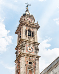 Bell tower of San Vittore Basilica, the church more important of Varese, Italy
