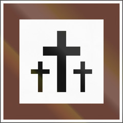 Obraz premium Road sign used in Hungary - Cemetery