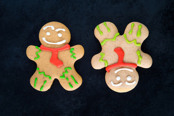 gingerbread man in the background, Christmas concept