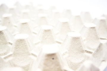 Close up of empty box for eggs. Egg box background