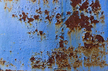 Texture of Metal and Blue Paint